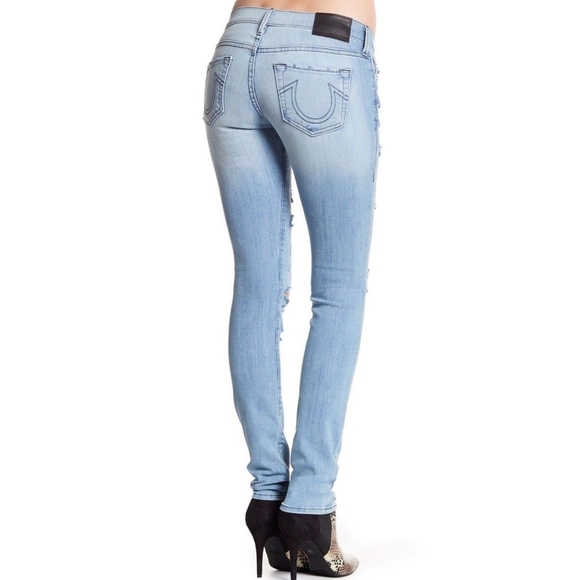 NWT TRUE RELIGION STELLA DESTRUCTED SKINNY JEAN 25 - Picture 2 of 3